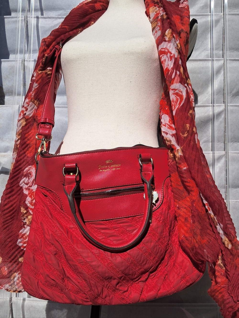 Juicy Couture Red Quilted Shoulder Bag